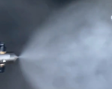 Air atomization nozzle particles determine what factors
